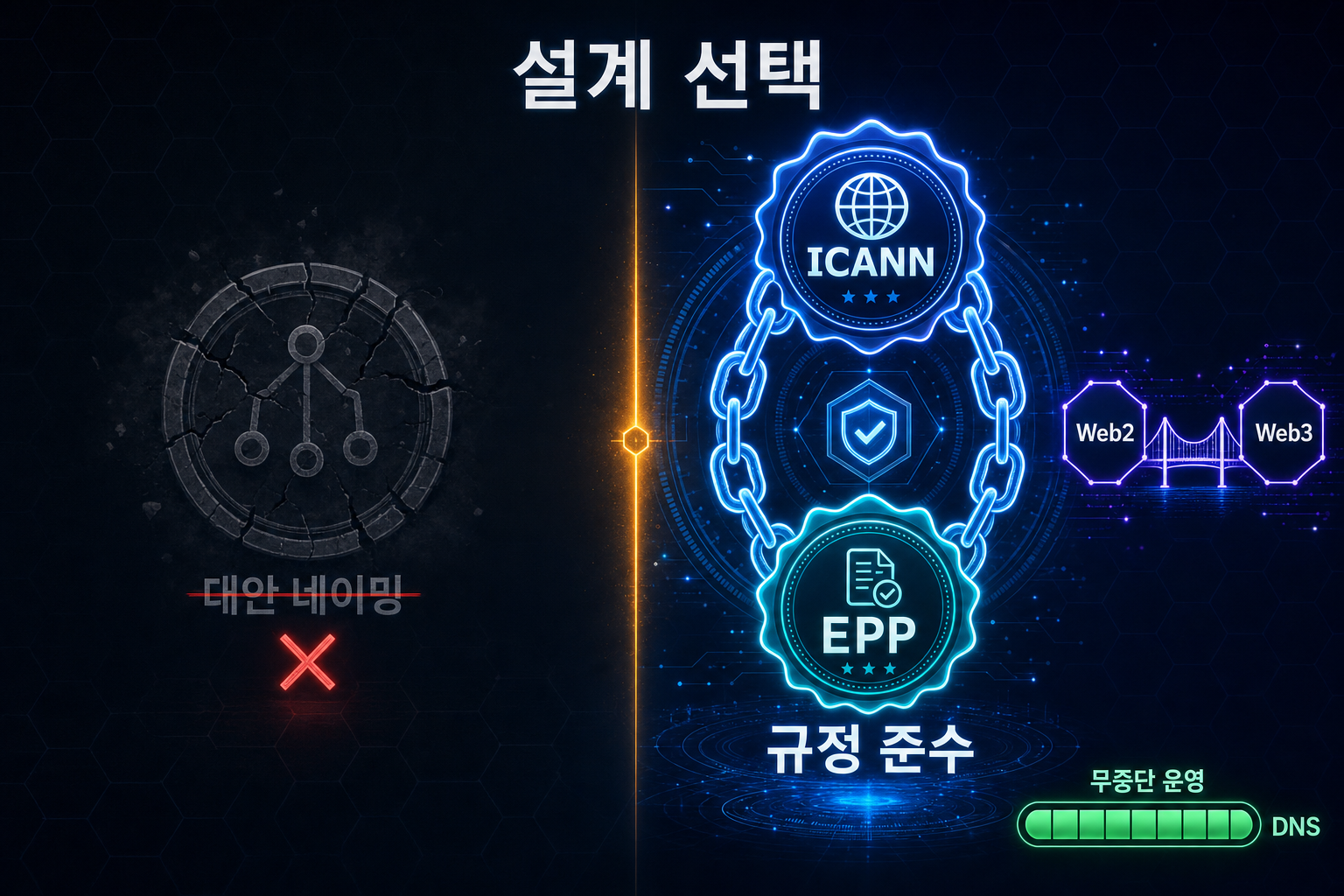 Doma는 대안 네이밍이 아닌 ICANN·EPP 규정 준수를 선택했다