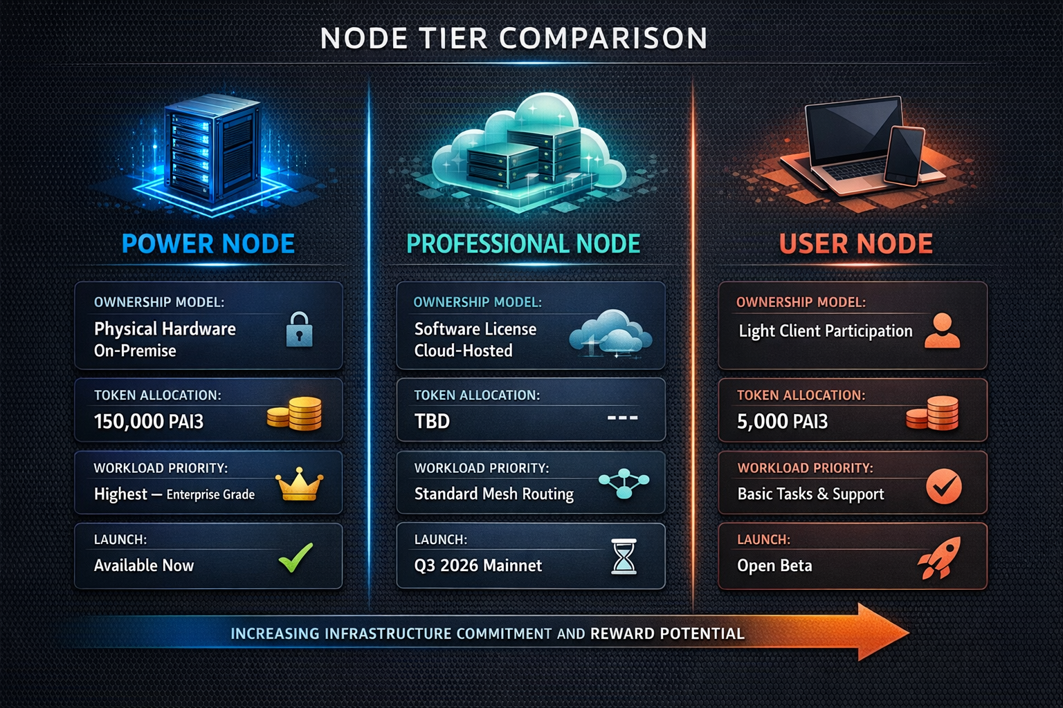 A threecolumn comparison infographic showing the structural, economic, and operational differences a